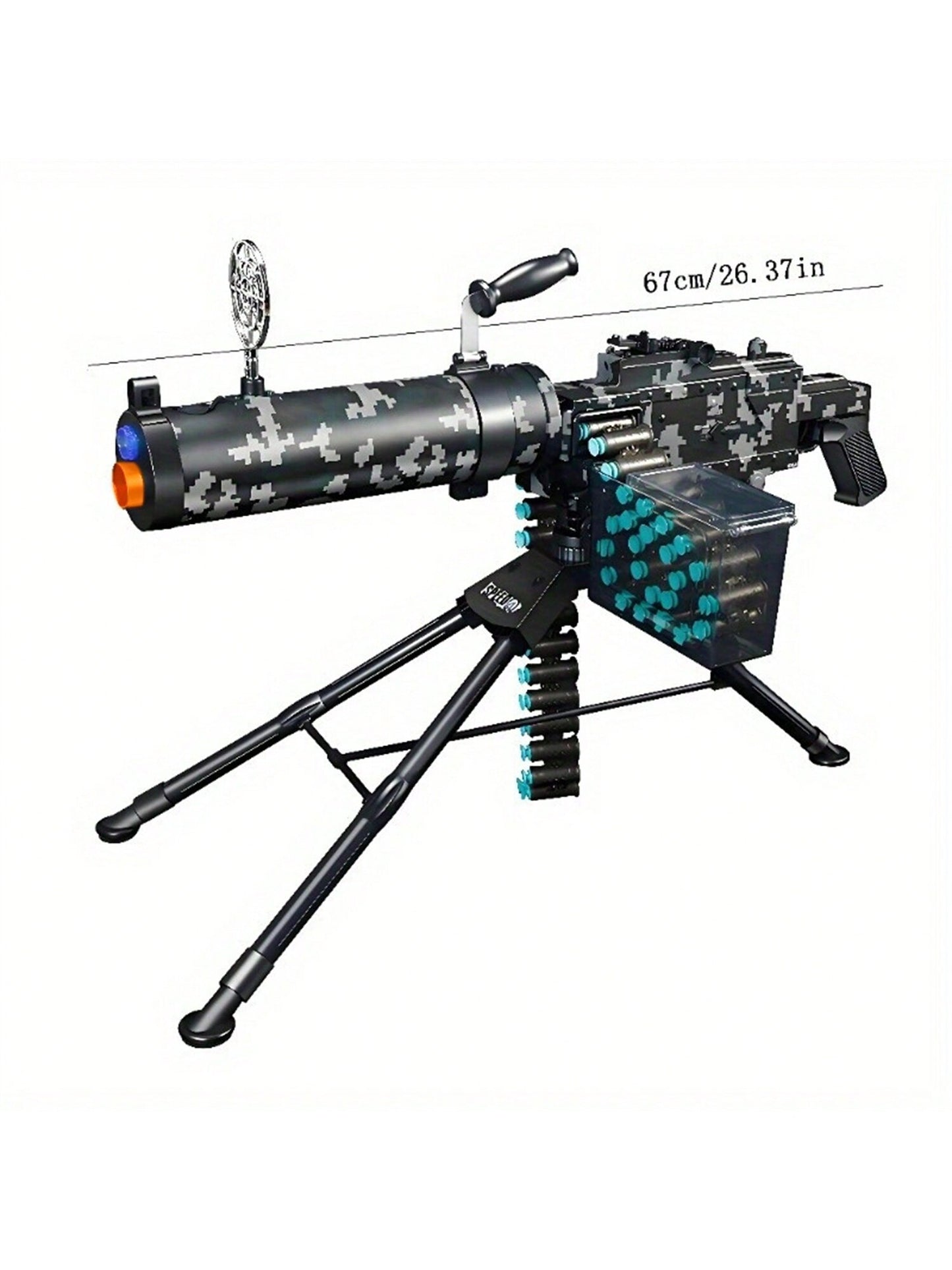 M1917 Heavy Machine Gun, Manual/Automatic Model Toy Gun With Large Capacity Drum Magazine, 100+ Feet Shooting Range - Great For Outdoor Games And Shooting Toys, Birthday Gifts, Christmas Gifts, Soft Bullet Guns graffiti
