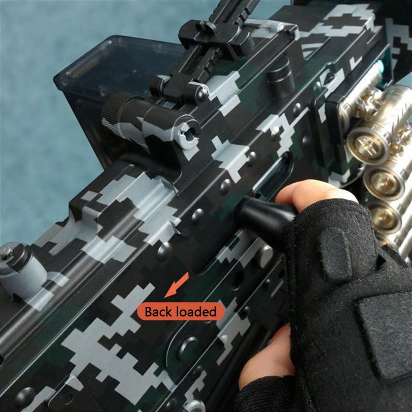 M1917 Heavy Machine Gun, Manual/Automatic Model Toy Gun With Large Capacity Drum Magazine, 100+ Feet Shooting Range - Great For Outdoor Games And Shooting Toys, Birthday Gifts, Christmas Gifts, Soft Bullet Guns graffiti