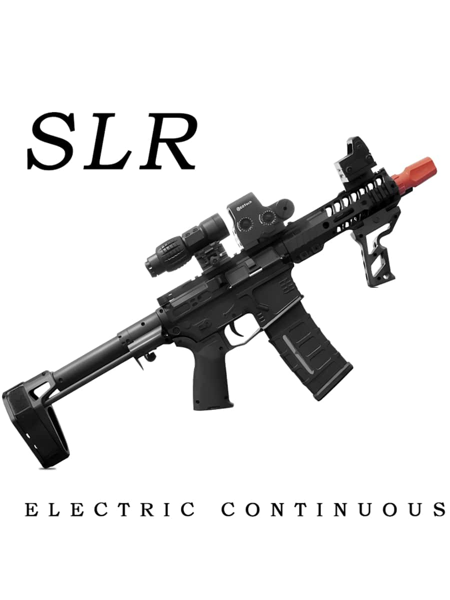 SLR Electric Gel Ball Gun 7.4v High-Speed Continuous Shooting Upgraded Version Highly Assembled Toys, Manual/Automatic Continuous Shooting Dual Mode And Linkage Effect Does Not Include Bullets,Children's Gifts, Holiday Gifts,Outdoor Activity Toys. Black
