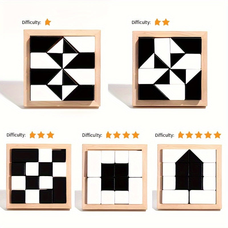 Enhance Spatial Thinking & Imagination with Beechwood Hidden Blocks Puzzle - Family Interactive Tabletop Game