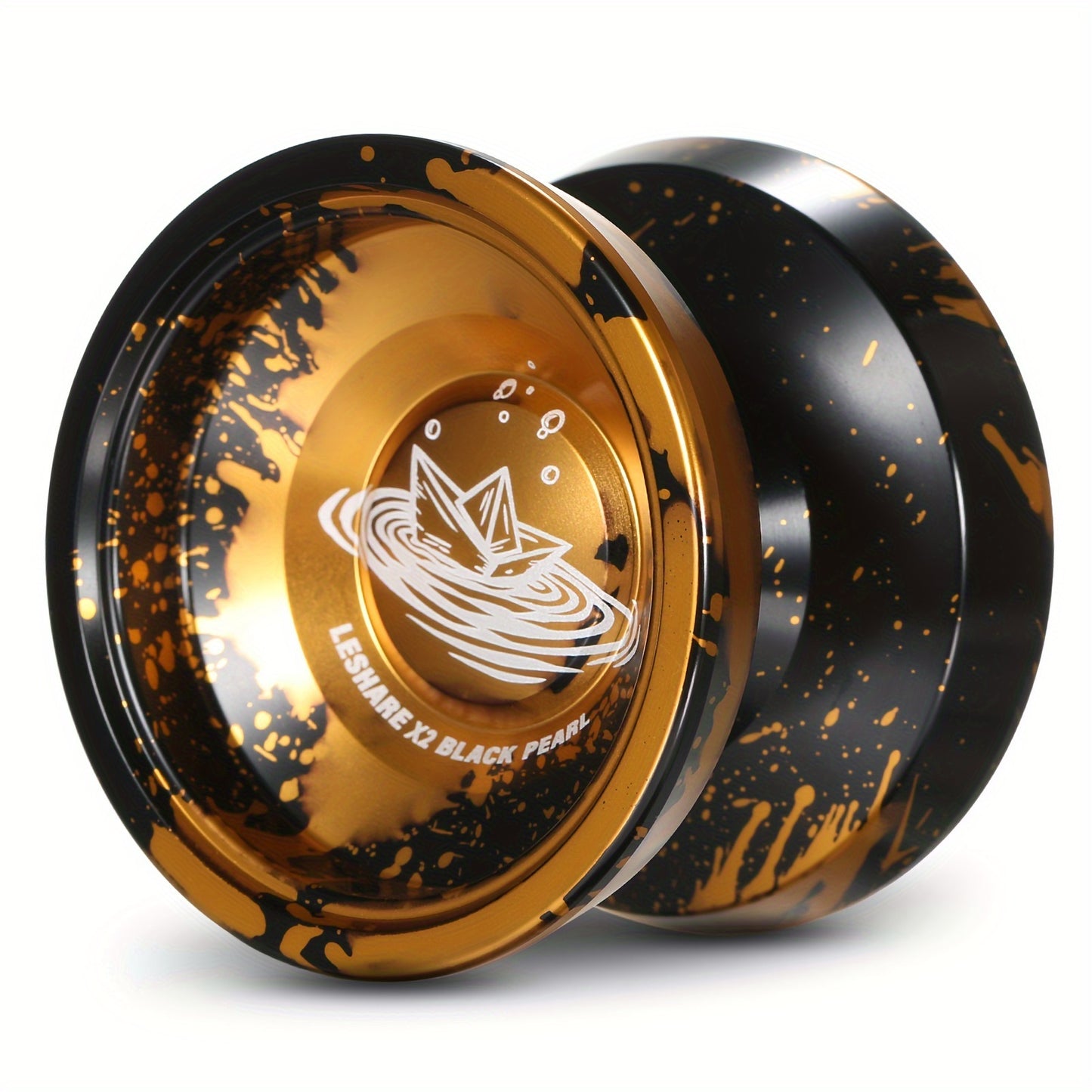 Professional Yoyo Alloy Aluminum YoYo Ball (Black With Golden) With Glove, Strings And Responsive Bearing Kit