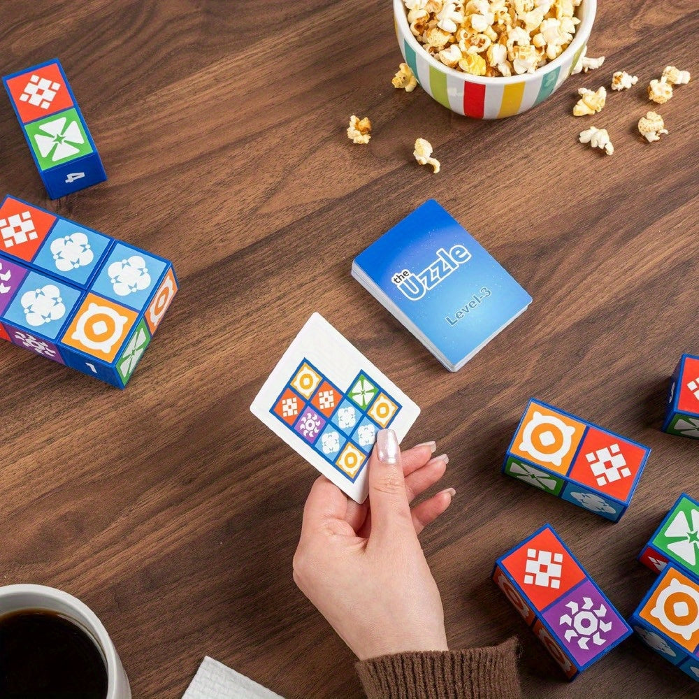 Colorful Family Fun Game Blue Colorful Family Fun Board Game - Durable Paper Material, Engaging Dinner & Bonding Activity, Perfect for Easter, Women's Day, Valentine's Day, Thanksgiving