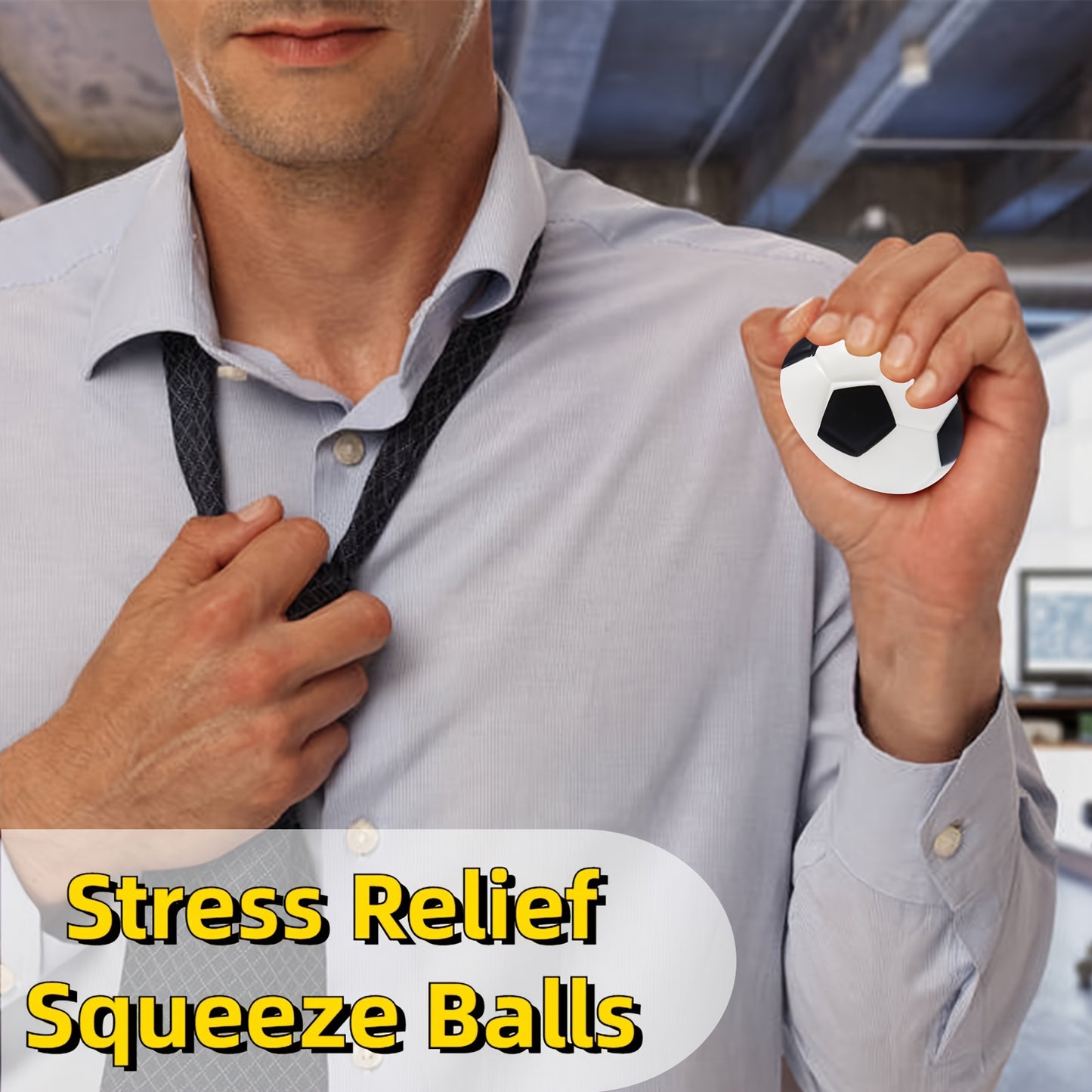 24pcs Mini Soccer Stress Balls - Soft Touch Polyurethane Foam Toys for Anxiety Relief, No Electricity Needed - Durable Squeeze Balls for Youngsters & Adults - Perfect Party Favors & Gifts
