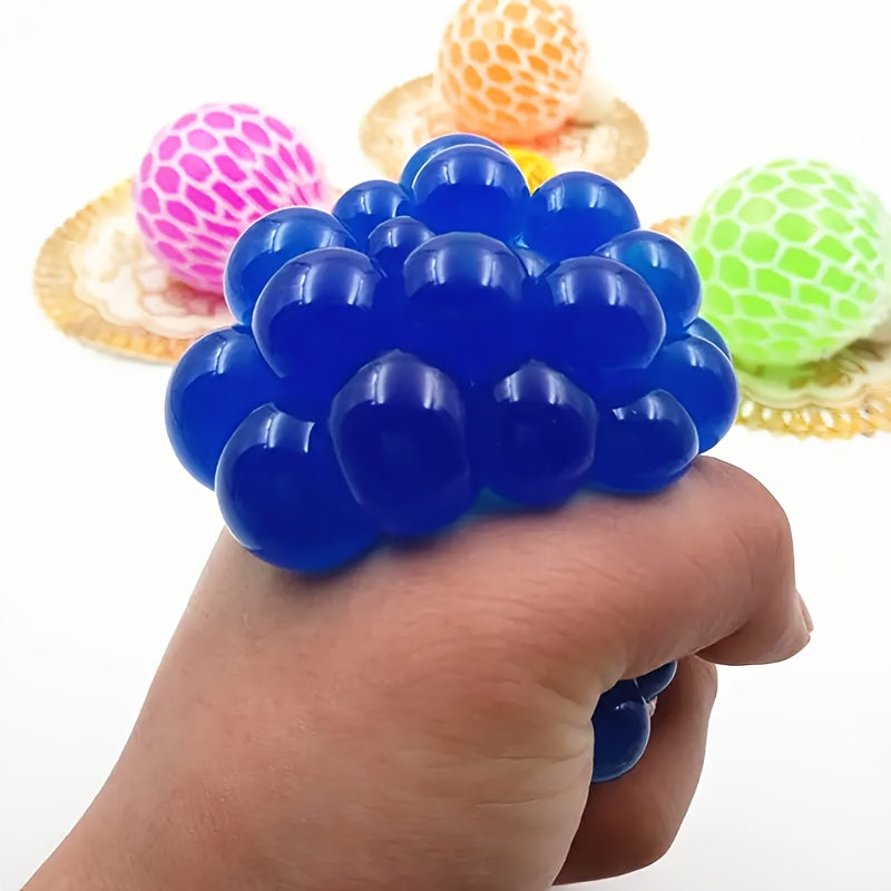 Fei Rui Rainbow Grape Squeeze Ball, Mixed Color, Thermoplastic Polyurethane, Uncharged, Creative, for Stress Relief, with Christmas & Halloween Gifts