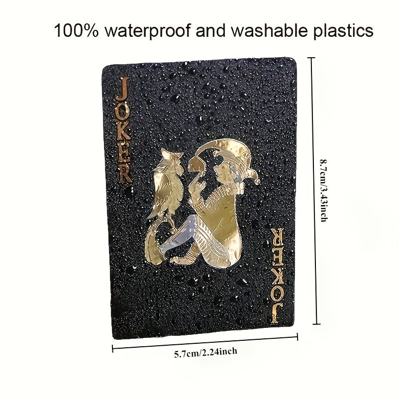 Two Sets of Waterproof Playing Cards, Ideal for Poker Games During Family Gatherings.