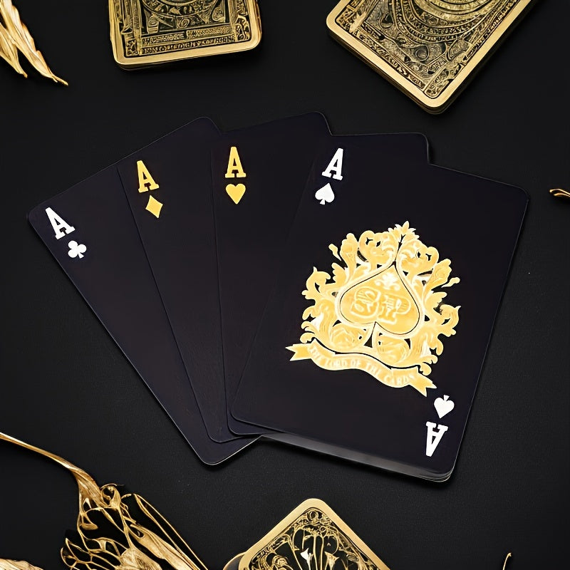 Two Sets of Waterproof Playing Cards, Ideal for Poker Games During Family Gatherings.