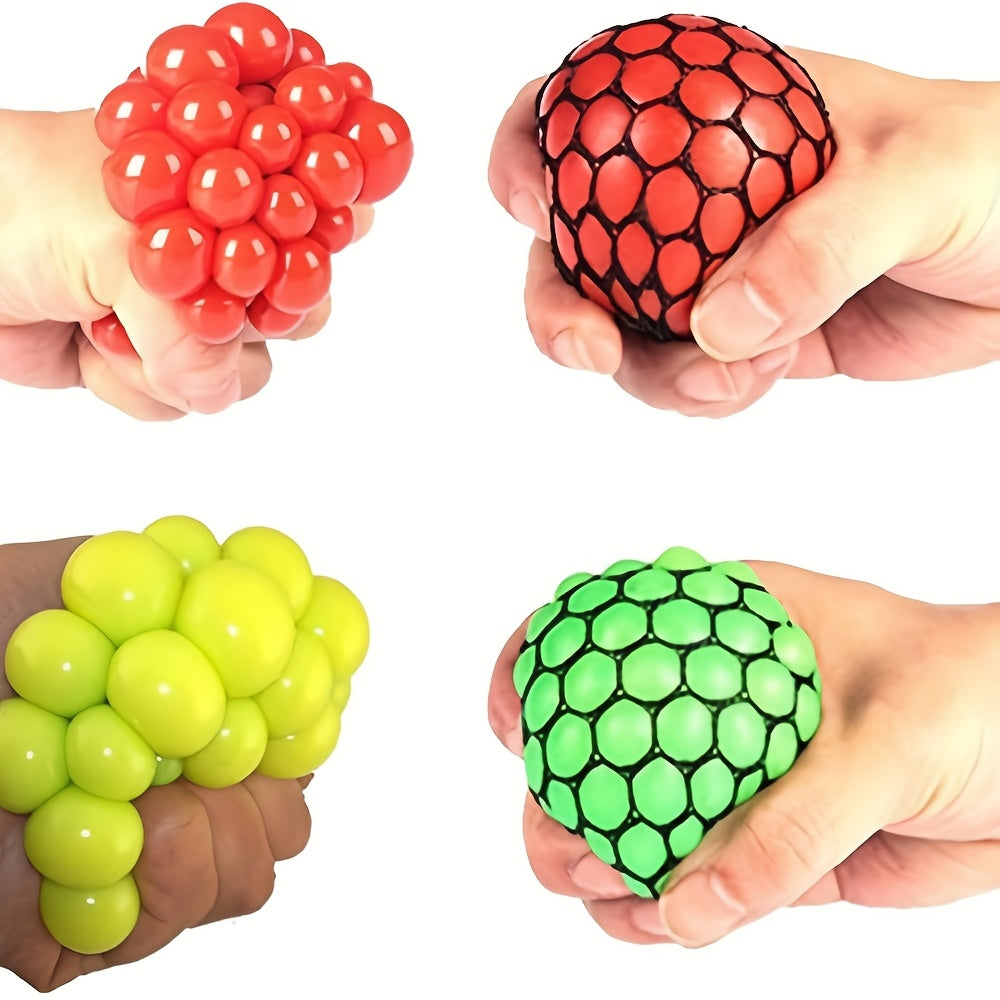 Fei Rui Rainbow Grape Squeeze Ball, Mixed Color, Thermoplastic Polyurethane, Uncharged, Creative, for Stress Relief, with Christmas & Halloween Gifts