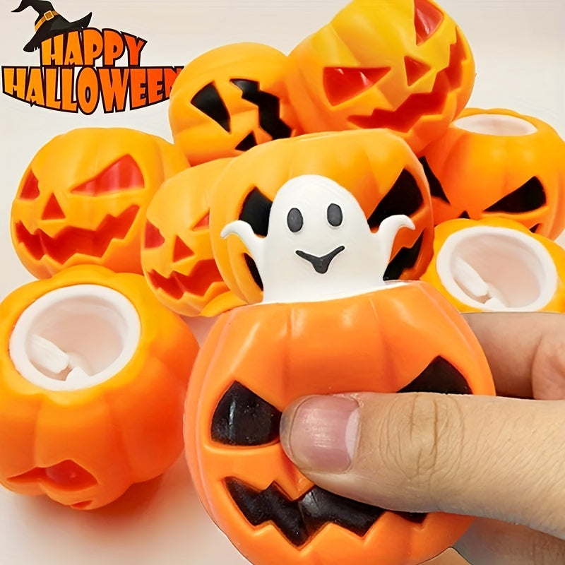 One Squishy Pumpkin Ghost Squeeze Toy Suitable for Both Kids And Adults, Perfect for Fidgeting. A Fun Sensory Ball for Entertainment, Games, And Parties, Ideal for Halloween And Christmas Gifts.