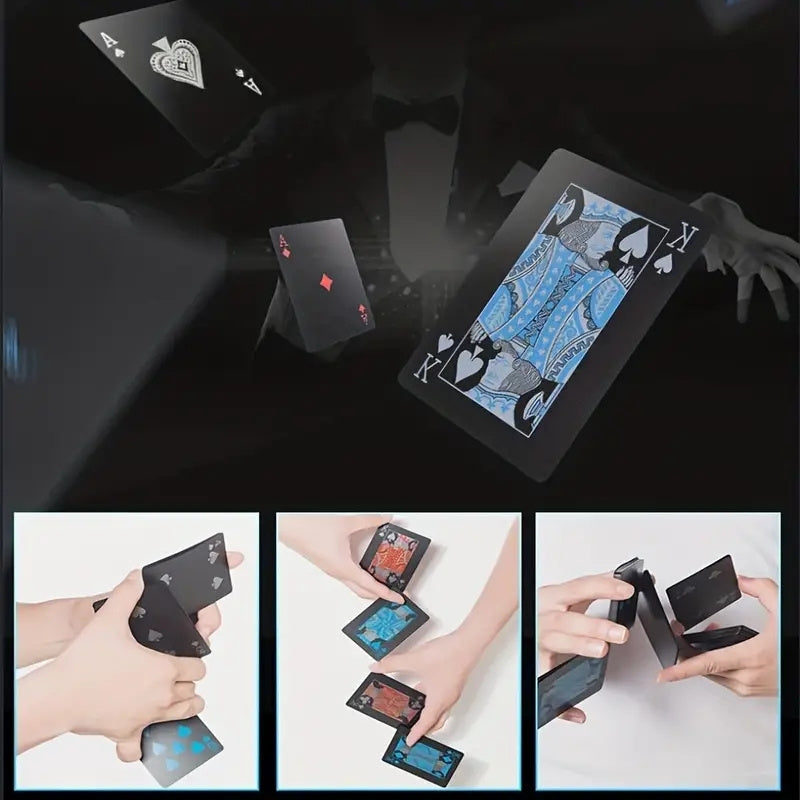 Durable Waterproof PVC Illusionist Playing Cards - High-Index Plastic, Perfect for Game Nights & Family Fun