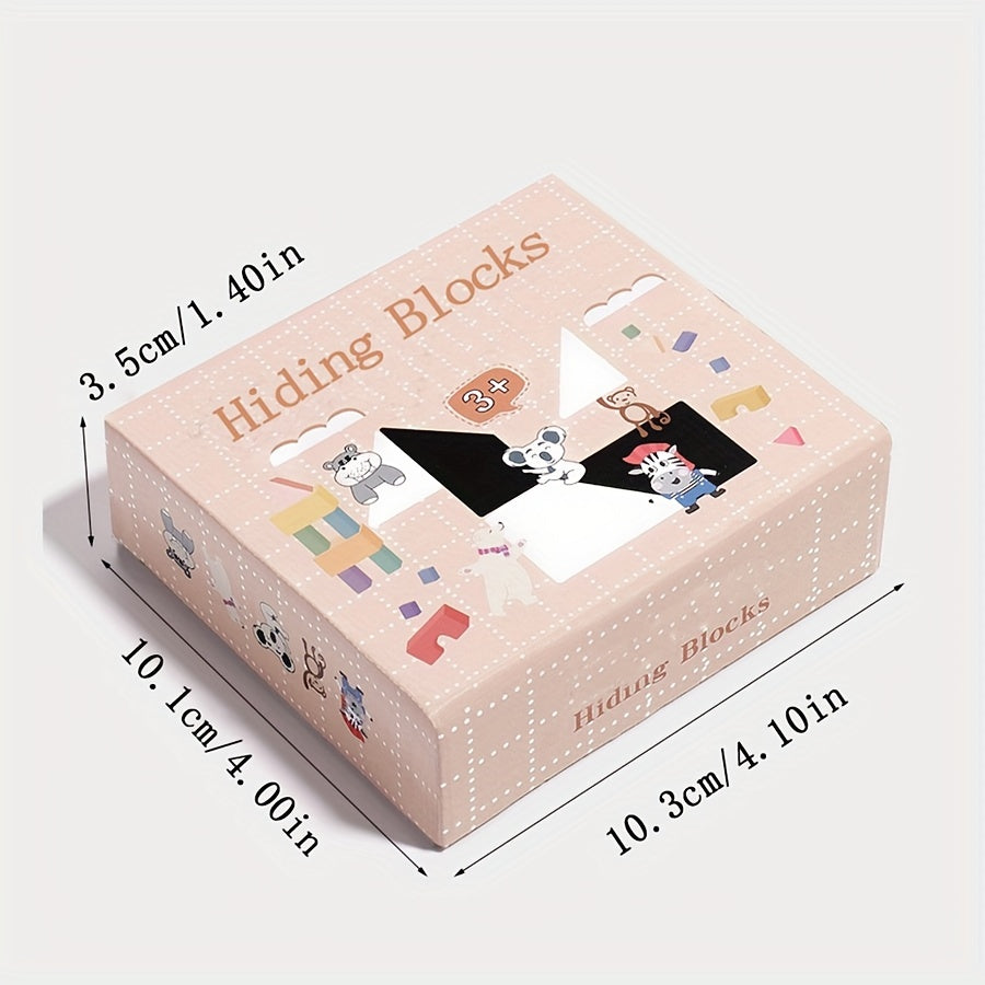 Enhance Spatial Thinking & Imagination with Beechwood Hidden Blocks Puzzle - Family Interactive Tabletop Game