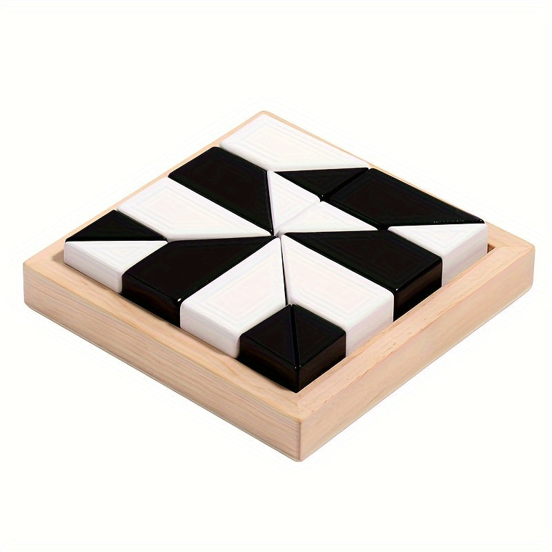Enhance Spatial Thinking & Imagination with Beechwood Hidden Blocks Puzzle - Family Interactive Tabletop Game