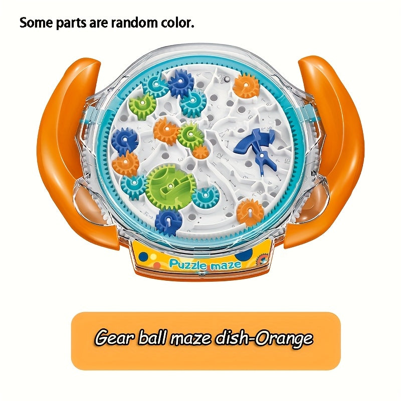3D Maze Puzzle Ball Game for Youngsters – Blue & Orange Gear Labyrinth Toy with Marble Maze Design, Brain Teaser & Physical Activity Challenge, Durable ABS Material