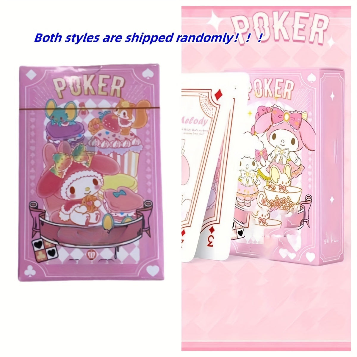 Sanrio Hellokitty Kuromi Cinnamoroll My Melody Playing Cards Poker 54-card Rich Patterns 4 Cute Styles Optional With Box Ideal For Party Games Festivals Attractive Lovers Gift