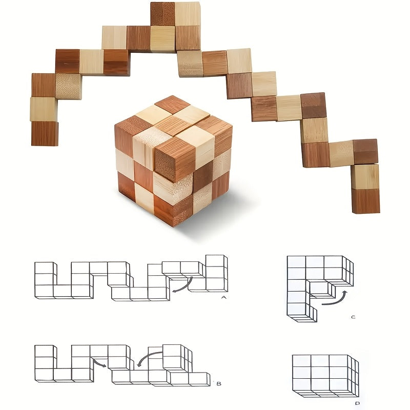 4pcs Kongming Lock Lu Ban Lock Puzzle Toy 's Cube Four-piece Set Brain Teaser Challenge Your Thinking Adult and Teenager Puzzle Toy 's Cube 3D Three-dimensional