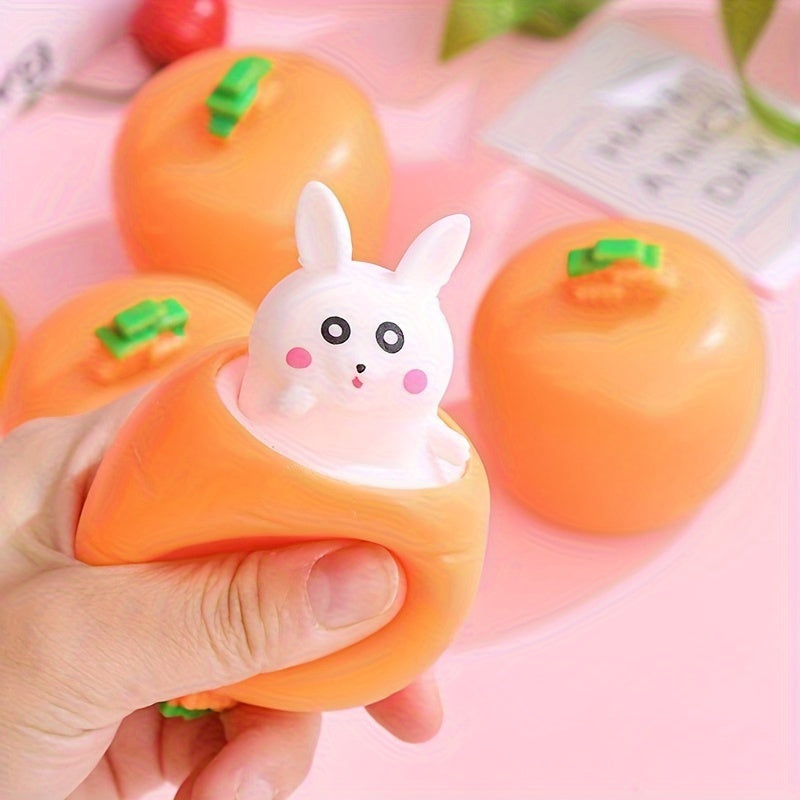 2pcs Carrot Squeeze Toys - Bunny Toy, Carrot Rabbit Squeeze Stress Ball, Party Gift, Halloween Goodie Bag Stuffing, Birthday, Christmas Gift