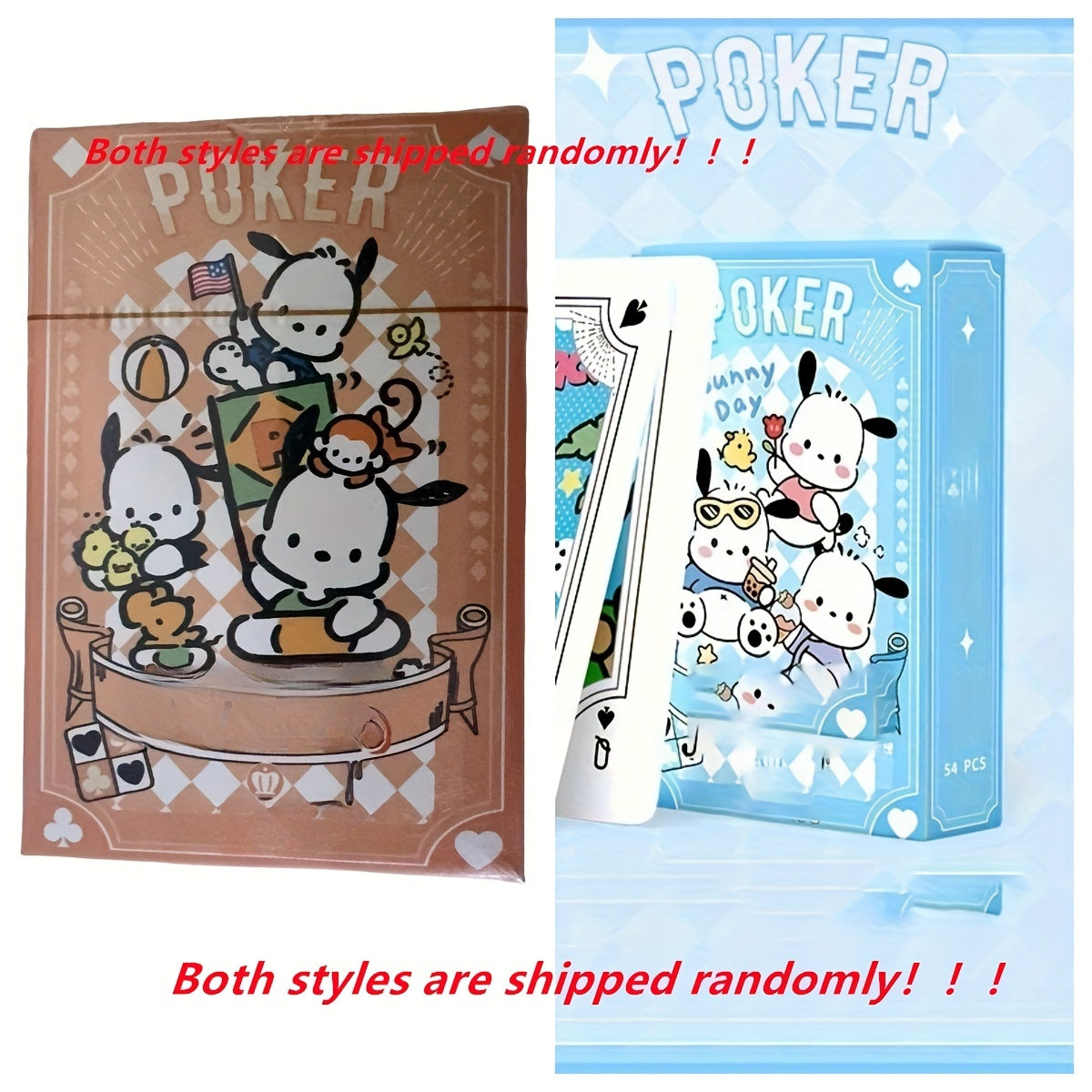 Sanrio Hellokitty Kuromi Cinnamoroll My Melody Playing Cards Poker 54-card Rich Patterns 4 Cute Styles Optional With Box Ideal For Party Games Festivals Attractive Lovers Gift