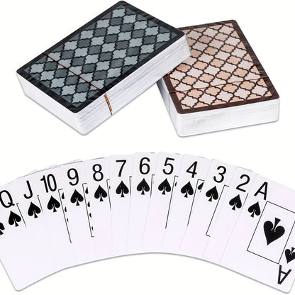 2 Decks of 100% Waterproof Plastic Playing Cards - Large Print Poker Cards for Endless Fun! Halloween Christmas Gift