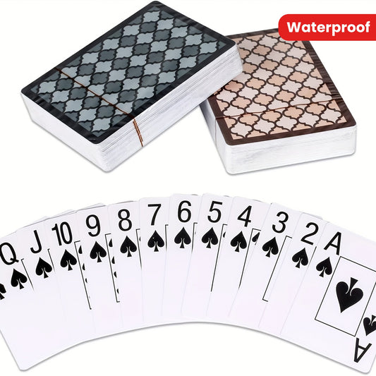 2 Decks of 100% Waterproof Plastic Playing Cards - Large Print Poker Cards for Endless Fun! Halloween Christmas Gift