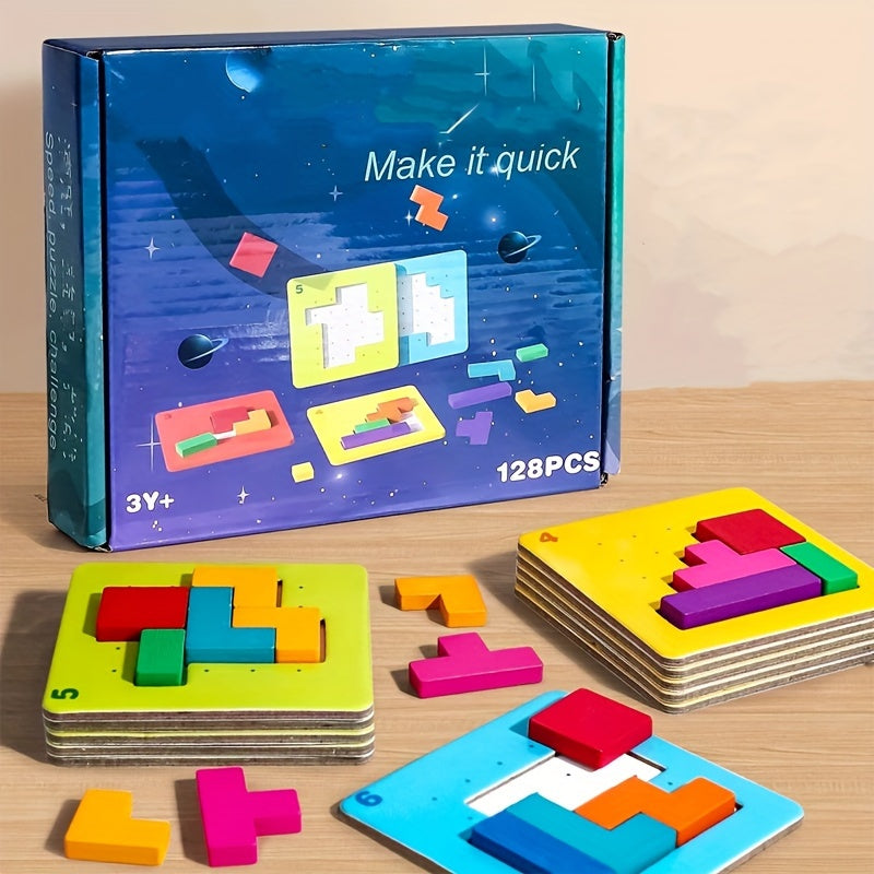 Quick Interactive Geometric Jigsaw Puzzle Toy Educational Tabletop Game Teaching Aids Christmas Gift for Quick Battle