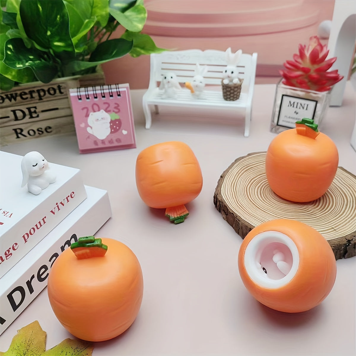 2pcs Carrot Squeeze Toys - Bunny Toy, Carrot Rabbit Squeeze Stress Ball, Party Gift, Halloween Goodie Bag Stuffing, Birthday, Christmas Gift