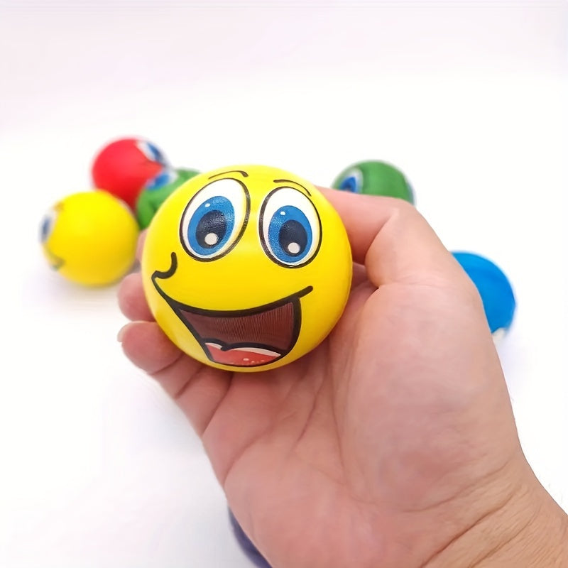6-Pack Fun Squeeze Balls, Mixed Color TPU Emotional Expression Toys for Party Favors and Therapy Training