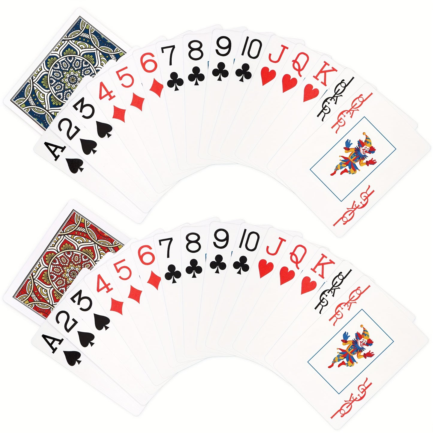 Waterproof Large Print 2-Pack Jumbo Plastic Playing Cards - Poker Size Card Game Set for Adults & Seniors - Durable Boxed Deck, Math Game, Ideal for Christmas, Halloween, Thanksgiving Gifts