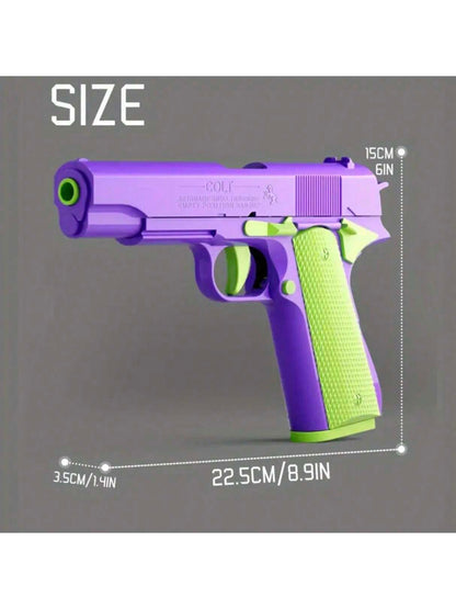 1pc Toy Gun With 10pcs/Set Bullets, Educational Model Toy Handgun, Shooting Game Simulation Shell Throwing Not Shooting, Christmas/Halloween/ For Kids Boys Girls Multicolor