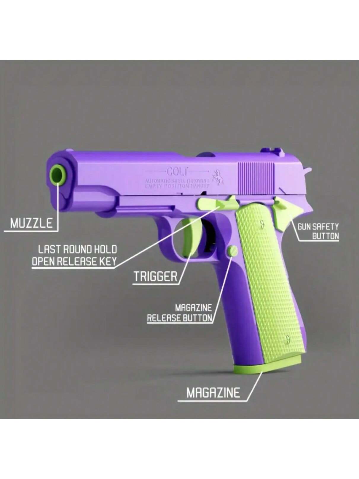 1pc Toy Gun With 10pcs/Set Bullets, Educational Model Toy Handgun, Shooting Game Simulation Shell Throwing Not Shooting, Christmas/Halloween/ For Kids Boys Girls Multicolor