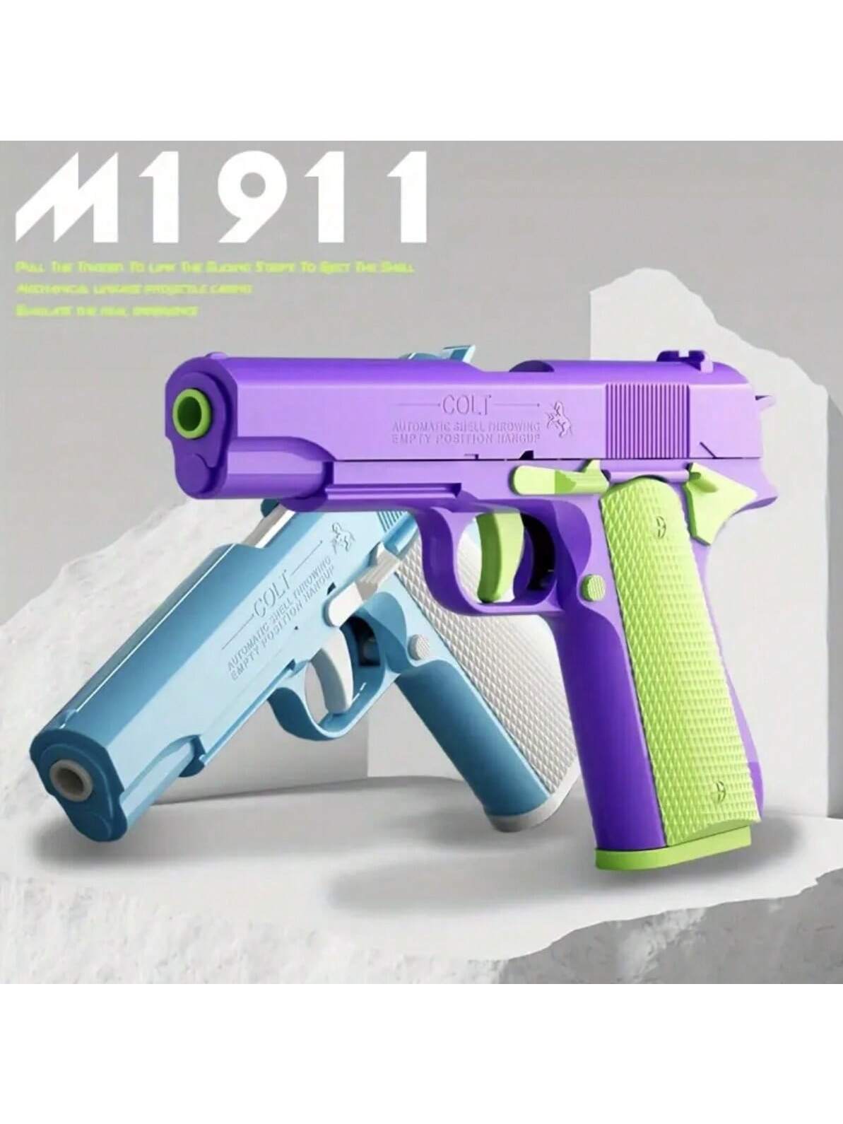 1pc Toy Gun With 10pcs/Set Bullets, Educational Model Toy Handgun, Shooting Game Simulation Shell Throwing Not Shooting, Christmas/Halloween/ For Kids Boys Girls Multicolor