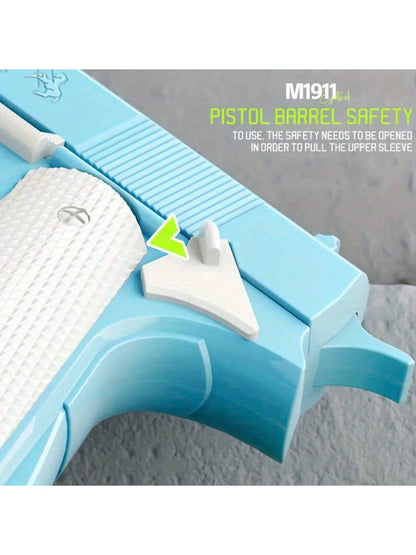 1pc Toy Gun With 10pcs/Set Bullets, Educational Model Toy Handgun, Shooting Game Simulation Shell Throwing Not Shooting, Christmas/Halloween/ For Kids Boys Girls Multicolor