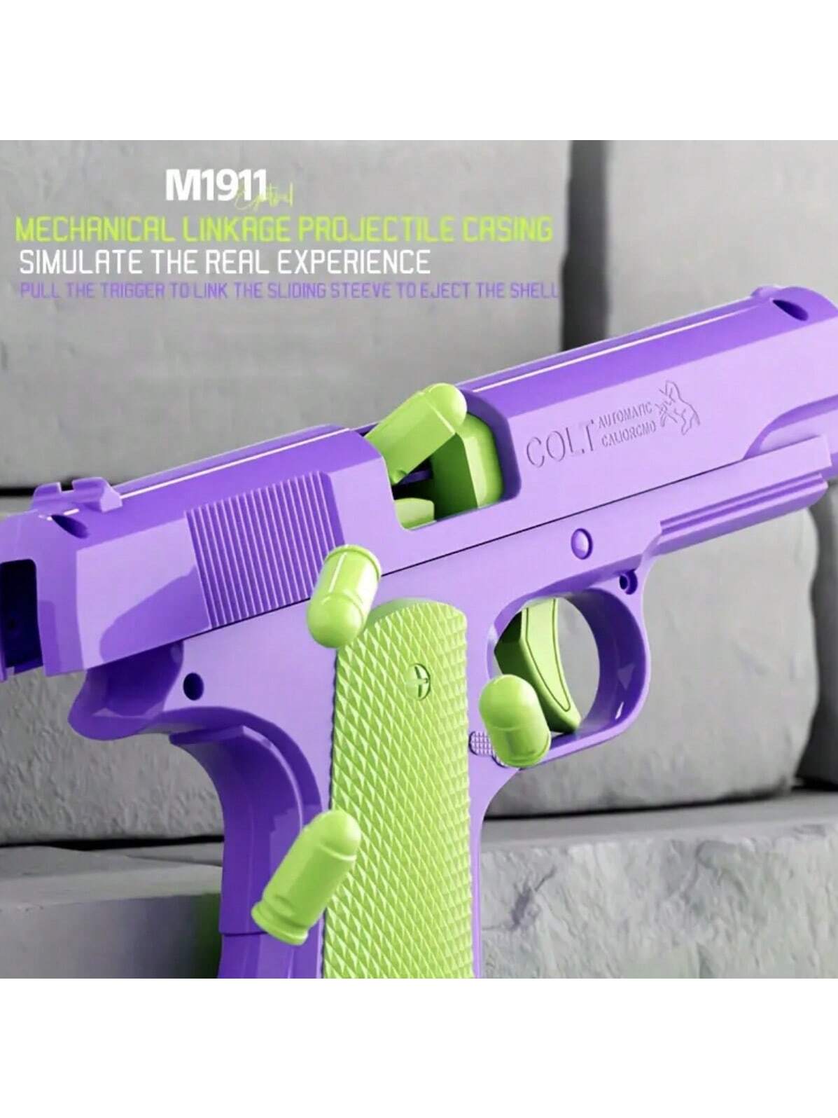 1pc Toy Gun With 10pcs/Set Bullets, Educational Model Toy Handgun, Shooting Game Simulation Shell Throwing Not Shooting, Christmas/Halloween/ For Kids Boys Girls Multicolor