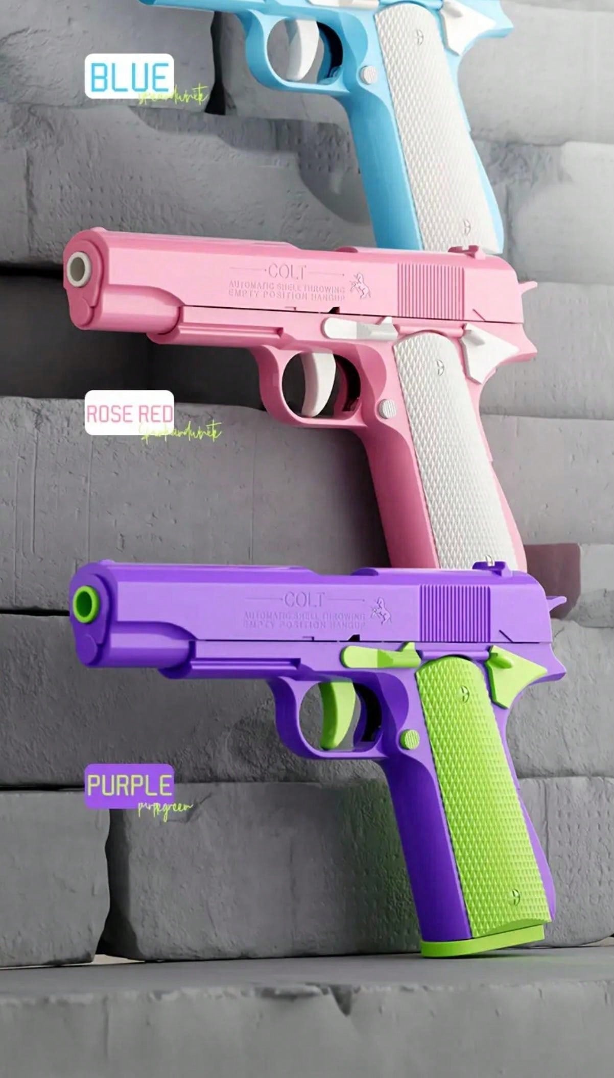1pc Toy Gun With 10pcs/Set Bullets, Educational Model Toy Handgun, Shooting Game Simulation Shell Throwing Not Shooting, Christmas/Halloween/ For Kids Boys Girls Multicolor