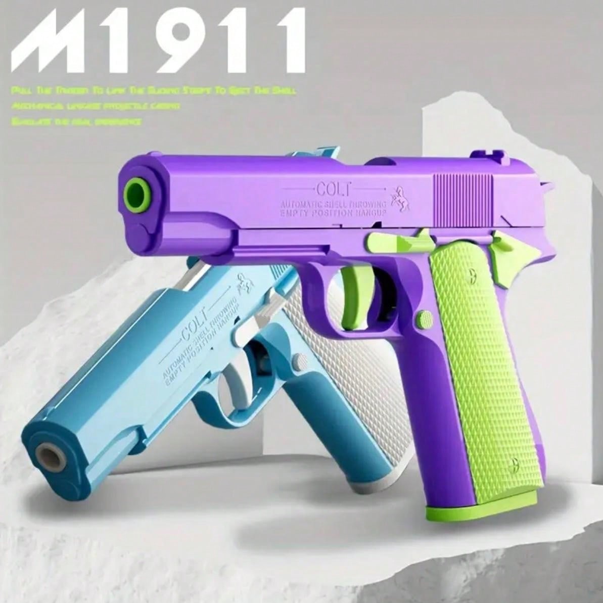 1pc Toy Gun With 10pcs/Set Bullets, Educational Model Toy Handgun, Shooting Game Simulation Shell Throwing Not Shooting, Christmas/Halloween/ For Kids Boys Girls Multicolor