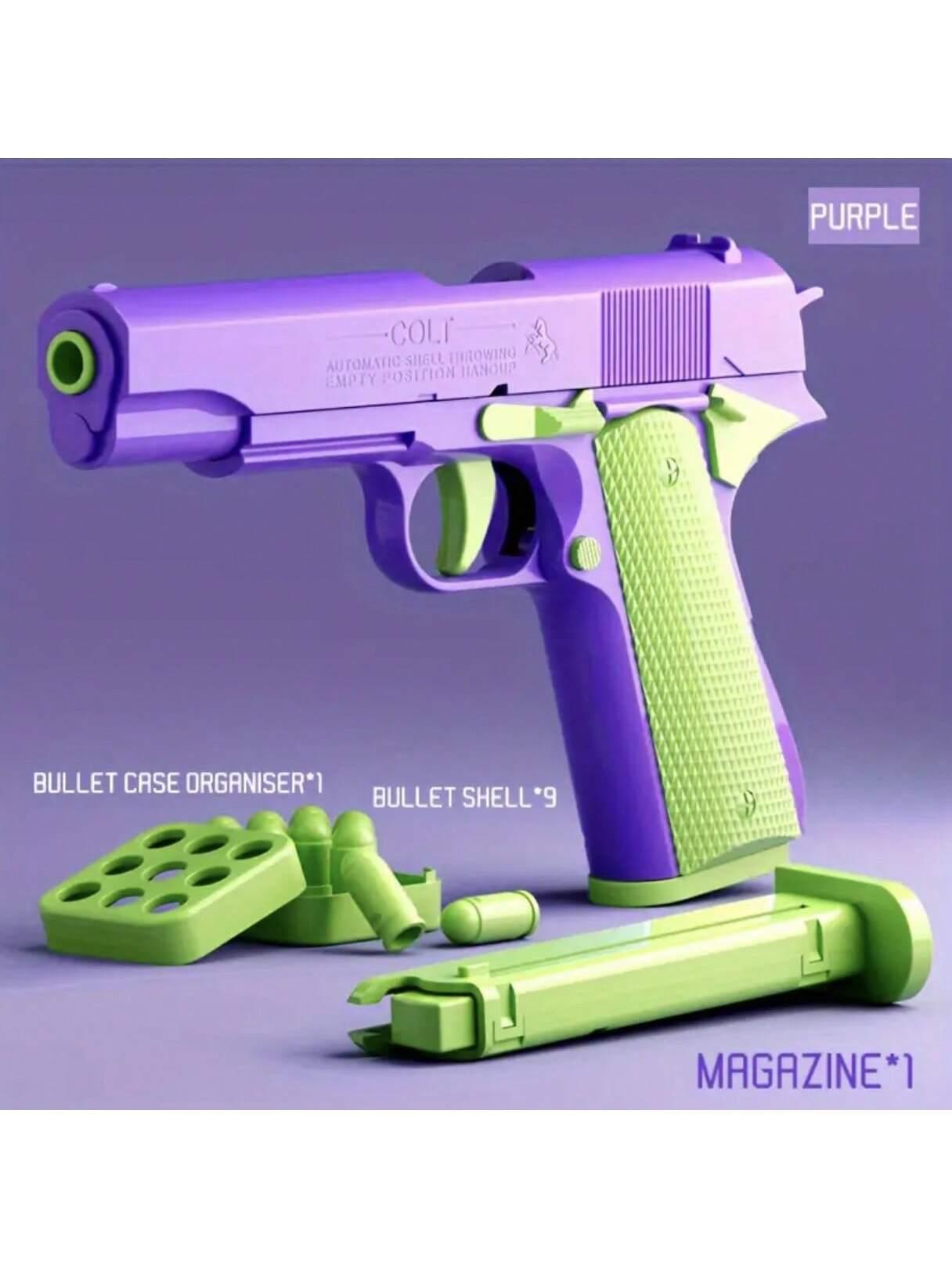 1pc Toy Gun With 10pcs/Set Bullets, Educational Model Toy Handgun, Shooting Game Simulation Shell Throwing Not Shooting, Christmas/Halloween/ For Kids Boys Girls Multicolor