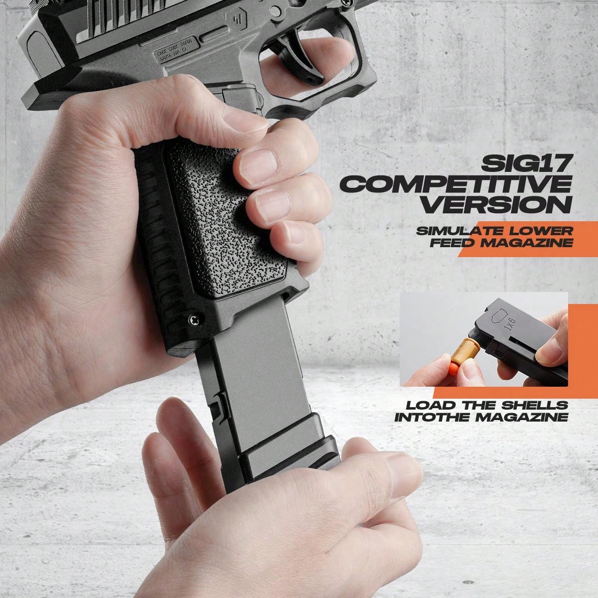 Toy Gun Soft Bullet Pistol For Teens - Rapid Fire, Auto Eject, Outdoor Shooting Game,100 Bullets, 18 Shells, 3 Magazines Black