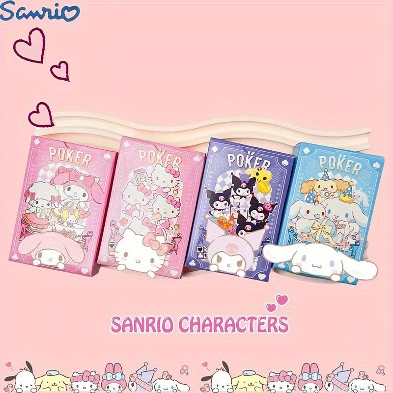 Sanrio Hellokitty Kuromi Cinnamoroll My Melody Playing Cards Poker 54-card Rich Patterns 4 Cute Styles Optional With Box Ideal For Party Games Festivals Attractive Lovers Gift