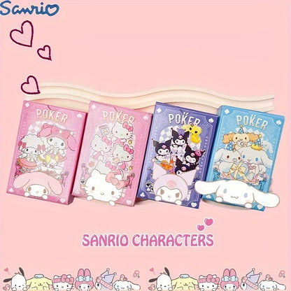 Sanrio Hellokitty Kuromi Cinnamoroll My Melody Playing Cards Poker 54-card Rich Patterns 4 Cute Styles Optional With Box Ideal For Party Games Festivals Attractive Lovers Gift
