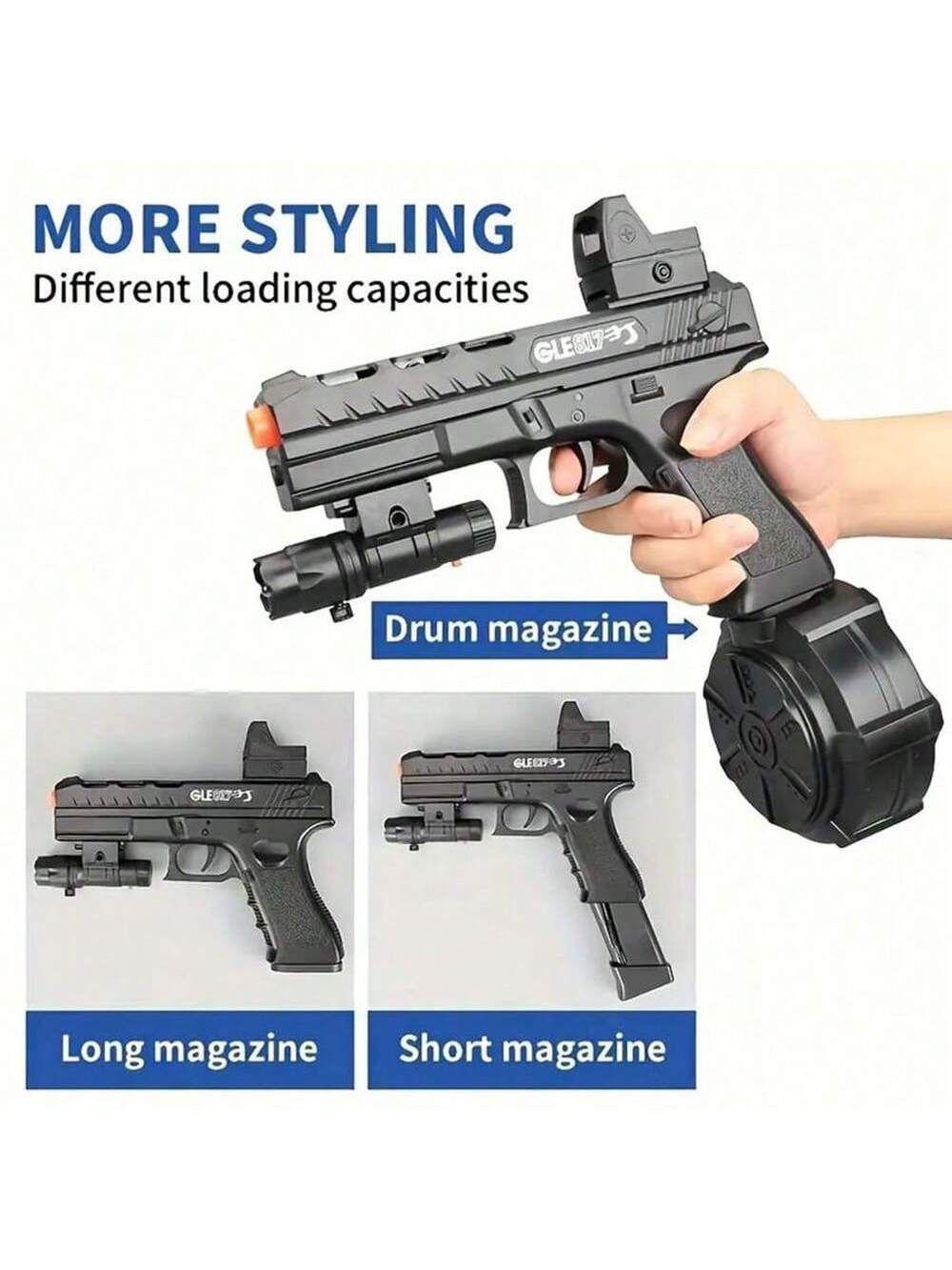 Gel Blaster Gun, Electric Ball Blaster Pistol, High Orbeez Gun Performance Cool Toy Gun, Rechargeable Splatter Ball Toys, Suitable For Outdoor Shooting Party Games, Holiday Gifts For Boys Black