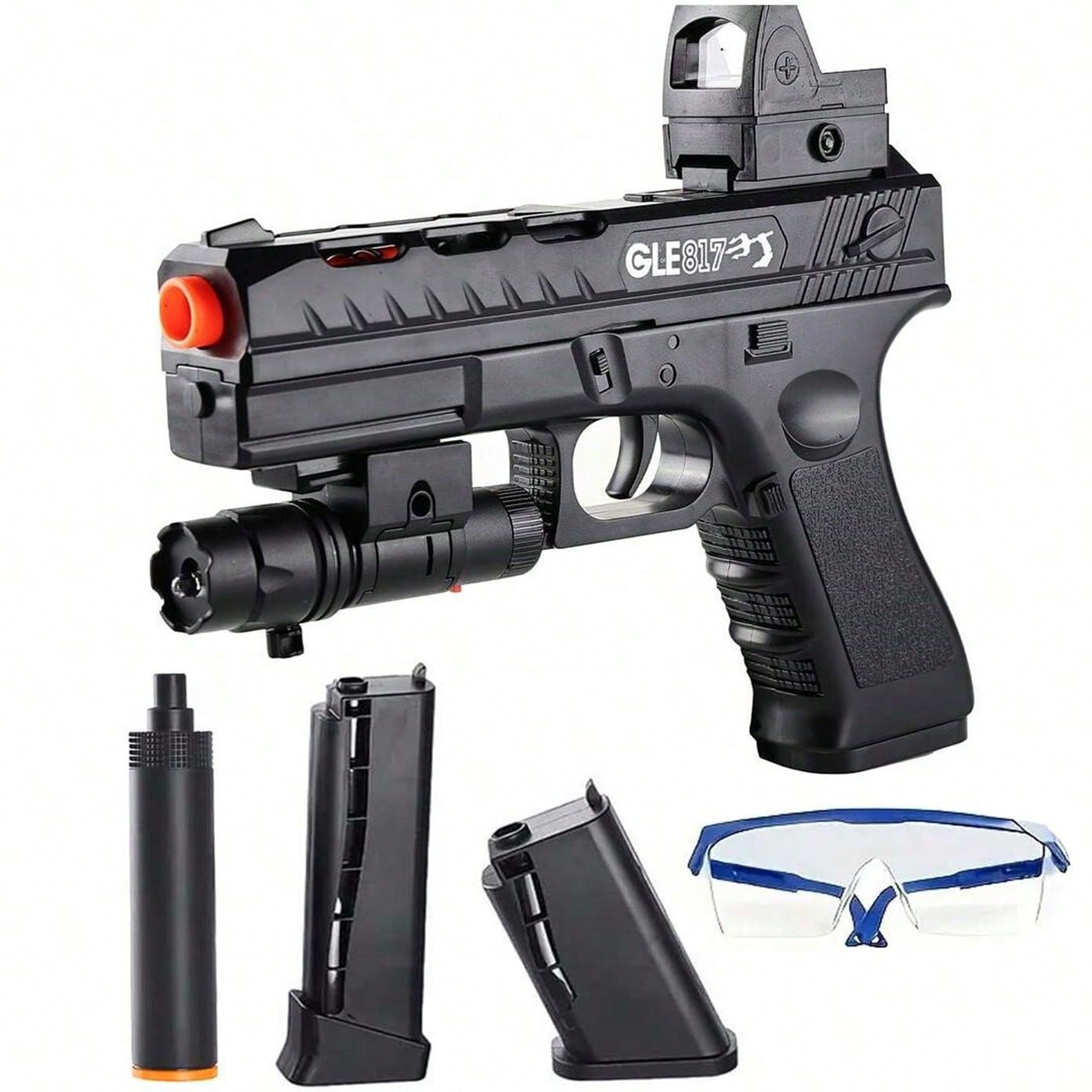 Gel Blaster Gun, Electric Ball Blaster Pistol, High Orbeez Gun Performance Cool Toy Gun, Rechargeable Splatter Ball Toys, Suitable For Outdoor Shooting Party Games, Holiday Gifts For Boys Black