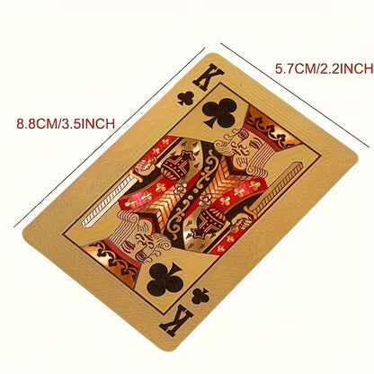Golden Foil 1 Deck Classic Style Handmade High-Index Polymer Waterproof Playing Cards - Boxed Set for Family Party Entertainment and Holiday Gifts