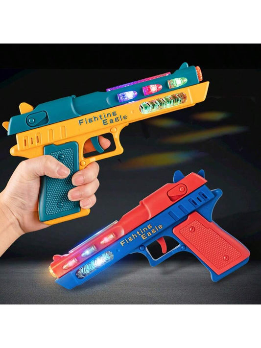 1pc Realistic Electric Sound & Light Gun Toy (Non-Shooting, Batteries Not Included), Glow-In-The-Dark Music Gun Toy With Vibration, Mini Handgun Toy For Boys & Girls, Interactive Parent-Child Gift For Birthday, Christmas Multicolor