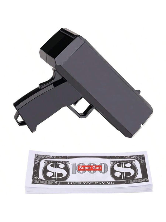 Black Money Guns Shooter, Super Money Gun Make It Rain Toy Gun, Handheld Spary Cash Gun For Game Movies Party Supplies,Card Gun,Gun Costume,Prop Money Gun Black