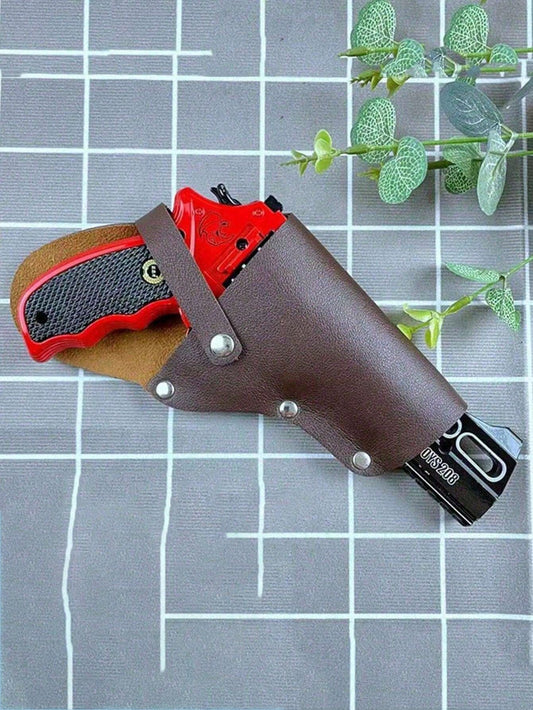 1pc Universal Side-Opening Metal Revolver Holster For Toy Guns, Alloy Gun Holster, Rhinoceros Bison Side-Open Convenient Portable Protective Case, Hunting Gear, Home Essential Multicolor