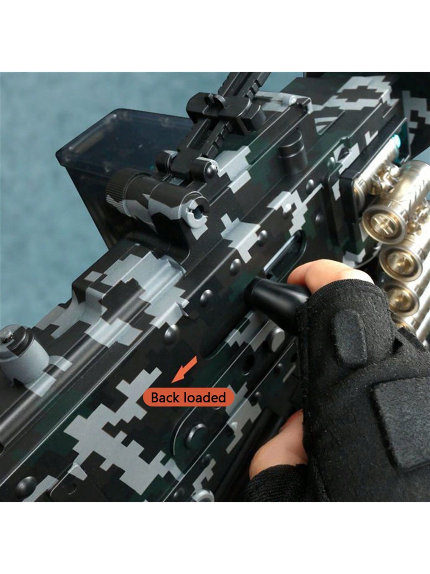 M1917 Heavy Machine Gun, Manual/Automatic Model Toy Gun With Large Capacity Drum Magazine, 100+ Feet Shooting Range - Great For Outdoor Games And Shooting Toys, Birthday Gifts, Christmas Gifts, Soft Bullet Guns graffiti