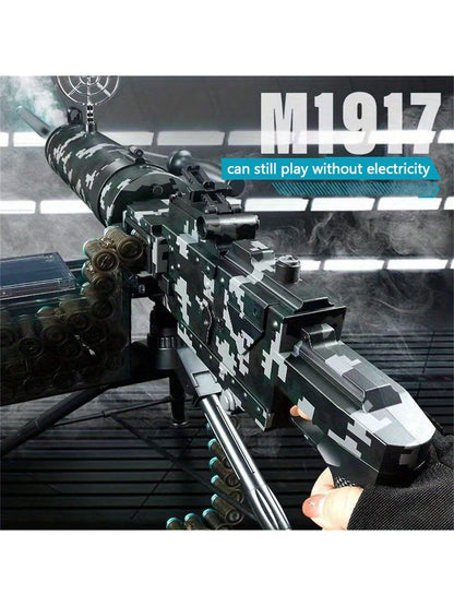 M1917 Heavy Machine Gun, Manual/Automatic Model Toy Gun With Large Capacity Drum Magazine, 100+ Feet Shooting Range - Great For Outdoor Games And Shooting Toys, Birthday Gifts, Christmas Gifts, Soft Bullet Guns graffiti