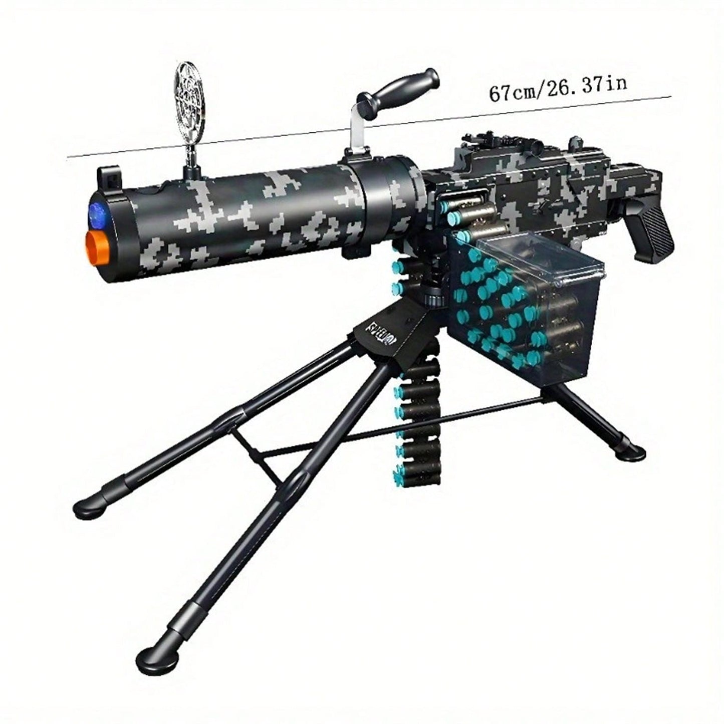 M1917 Heavy Machine Gun, Manual/Automatic Model Toy Gun With Large Capacity Drum Magazine, 100+ Feet Shooting Range - Great For Outdoor Games And Shooting Toys, Birthday Gifts, Christmas Gifts, Soft Bullet Guns graffiti