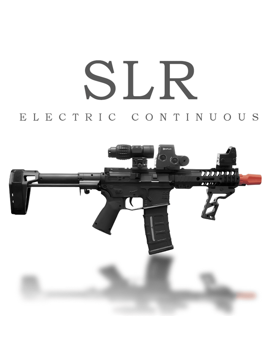 SLR Electric Gel Ball Gun 7.4v High-Speed Continuous Shooting Upgraded Version Highly Assembled Toys, Manual/Automatic Continuous Shooting Dual Mode And Linkage Effect Does Not Include Bullets,Children's Gifts, Holiday Gifts,Outdoor Activity Toys. Black