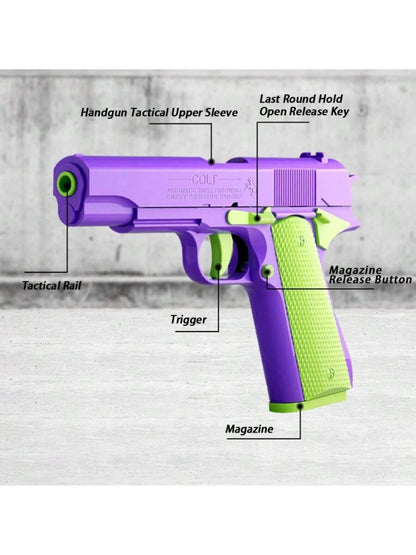 1911 Gun 1 Handgun +9 Science And Education Model Toys Pistol Shooting Games Simulated Shell Throwing Handgun Model This Product Can't Fire Bullets, It Has A Collector's Value Purple