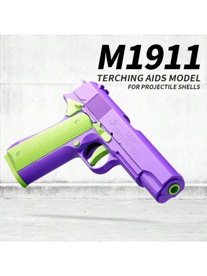 1911 Gun 1 Handgun +9 Science And Education Model Toys Pistol Shooting Games Simulated Shell Throwing Handgun Model This Product Can't Fire Bullets, It Has A Collector's Value Purple