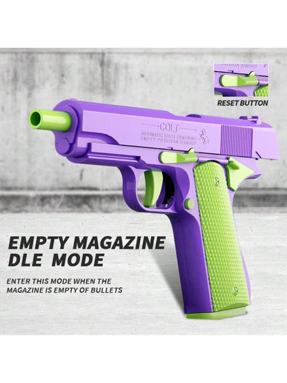 1911 Gun 1 Handgun +9 Science And Education Model Toys Pistol Shooting Games Simulated Shell Throwing Handgun Model This Product Can't Fire Bullets, It Has A Collector's Value Purple